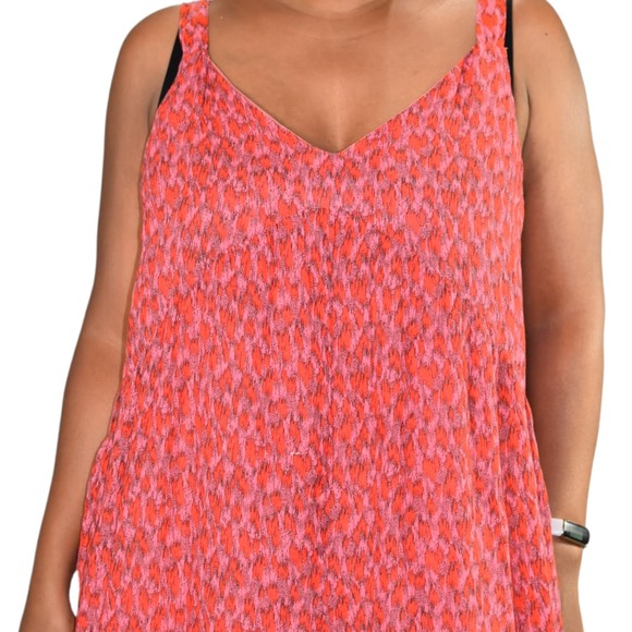 Joie Bondi Midi Dress Pink Tiered Cotton Sundress Loose Fit Straps Size Large - Picture 4 of 16